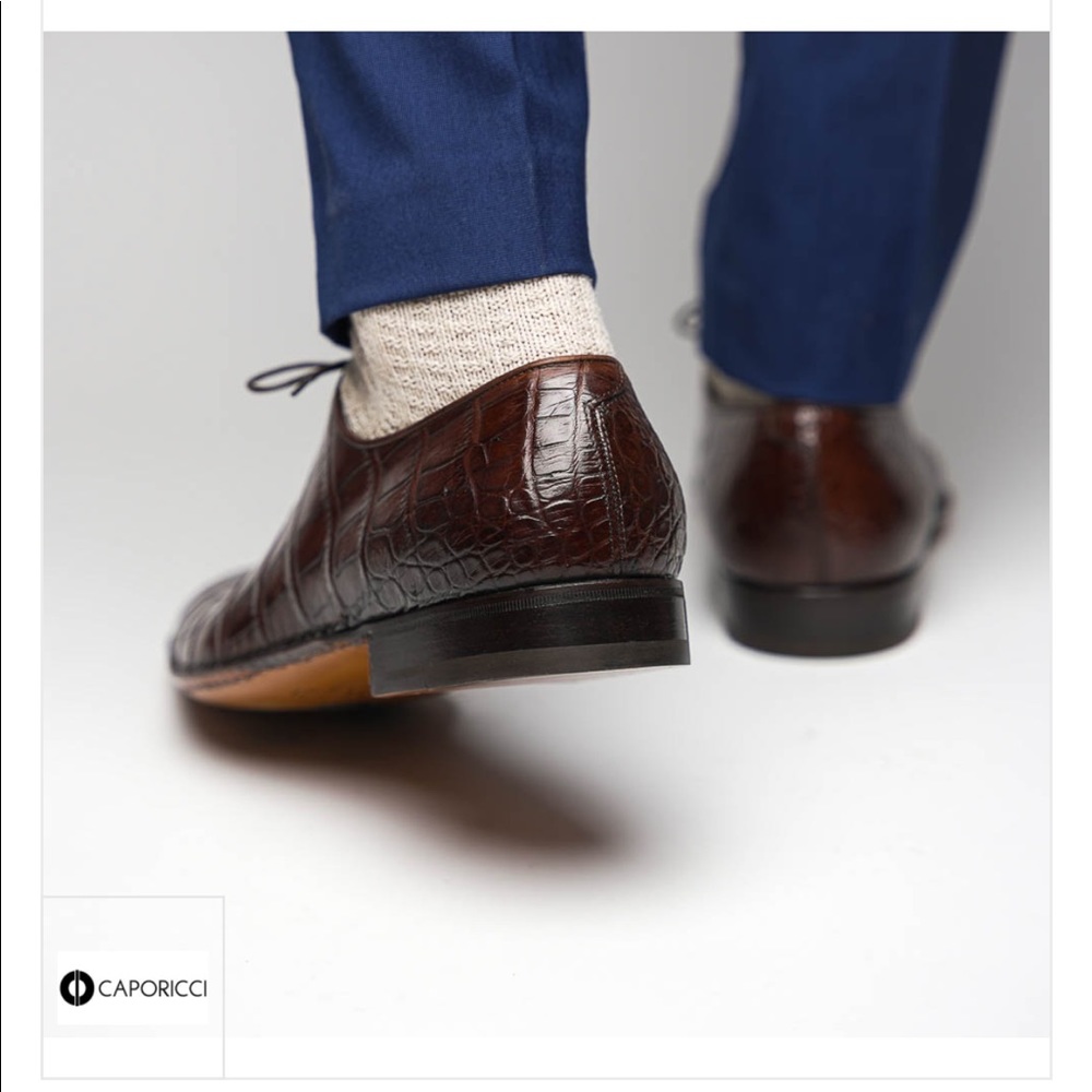 CAPORICCI 2543 Brown Alligator shoes - Picture 5 of 15